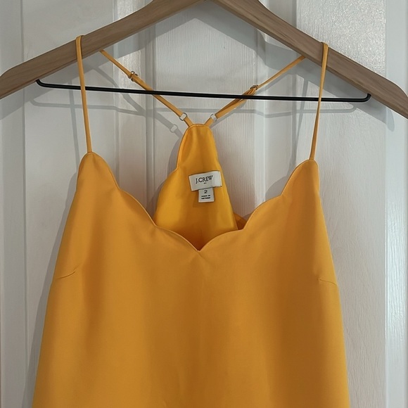 J.Crew | Golden Yellow Scalloped Racerback Cami Top Size 2/XS Summer Spring - Picture 4 of 9